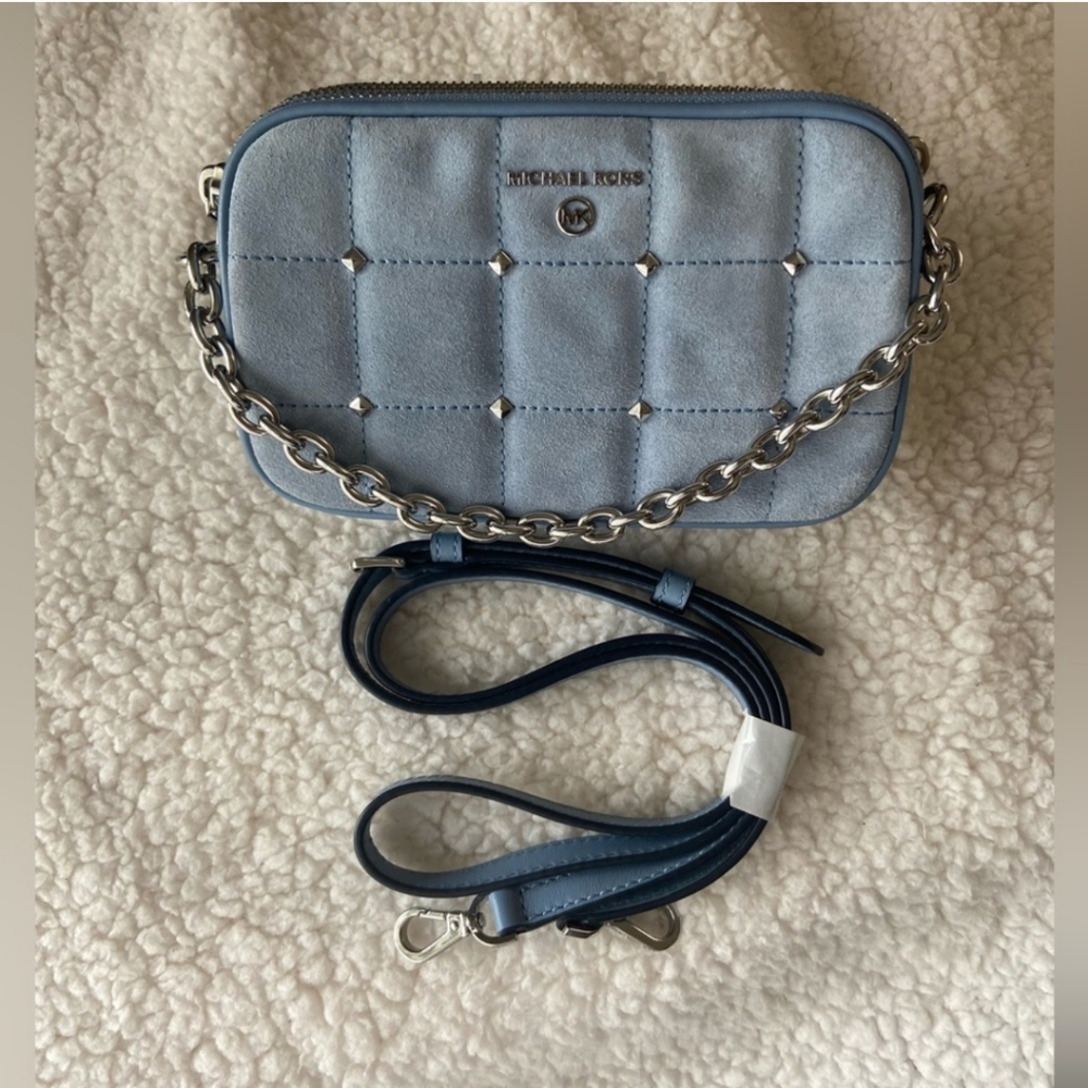 Michael Kors Blue Quilted Crossbody Bag